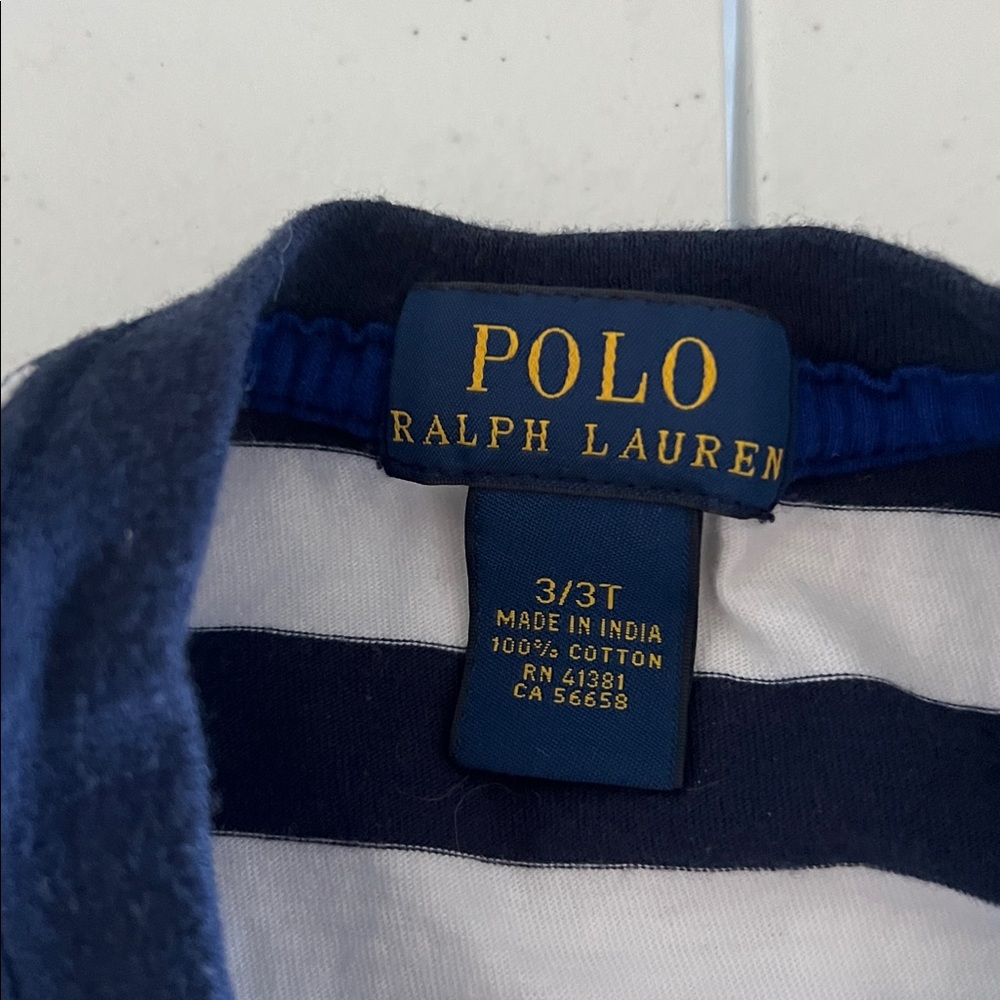 Polo by Ralph Lauren Kids Striped Navy and White Tee - Picture 3 of 4